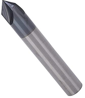 Yctze Chamfer End Mill 3-Flute 90° Tungsten Steel Milling Cutter Bit, CNC Polishing Carving Tool for Aluminum Copper Engraving (D4*90°*50L)