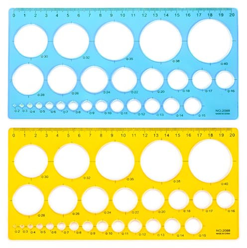 2 Stück kreisschablone, Kreis Schablone Vorlage, Kreis Schablone, Kreis Lineal Zum Malen Für Zeichenhilfen, Quilling Schablone
