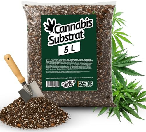Nils der Pflanzenfreund® Sustrato para Cannabis (5 L) – Tierra para Cultivo de Cannabis Interior, sustrato nutritivo para raíces Fuertes, Libre de plagas