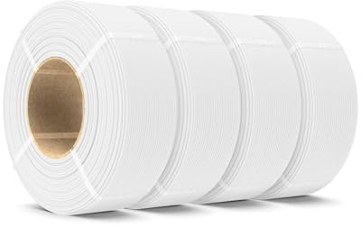 SUNLU PETG-filament, påfyllning, för snabba 3D-utskrifter, 1,75 mm, 4 kg, vitt, matt, utan spole, refill för återanvändbara spolar, kompatibelt med Bambu Lab-skrivare, 4 rullar, 1 kg/rulle