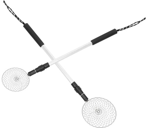 Didiseaon 2pezzi Setaccio per Sabbia da Spiaggia Paletta per Conchiglie Filtro Reutilizzabile per Sabbia Utensile per Spiaggia Asta Telescopica per Raccolta di Conchiglie