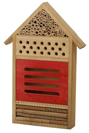 Sharplace Casa de Abejas, Colmena, Casa Colgante, Hotel, Caja de Cría, Caja Nido, Casa de Mariposas para Jardín, Terraza O Patio Trasero, Rojo, 19.5 X 4 X 29.5 Cm