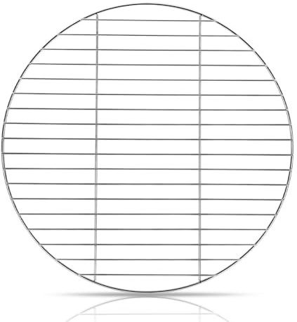 Peviasot Parrilla redonda de acero inoxidable de 55 cm – 304 de acero inoxidable 304, alambre estable de 6 mm, plana, plateada, rejilla de repuesto para barbacoa de carbón, barbacoa de bola y jardín