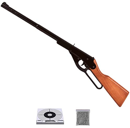 ECOMMUR. Escopeta de balines Daisy Buck de Muelle Tipo Winchester (por Palanca) Madera - Carabina de Bolas (perdigones BB's de Acero) Calibre 4,5mm [2 Julios]