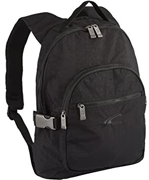 camel active Herren JOURNEY Rucksack mit 2-Wege-Reißverschluss Schwarz menswear-M