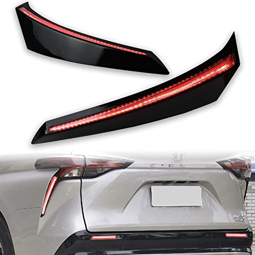 GEEGEETOP Red Lens Rear Fog Bumper LED Brake Tail Sequential Flash Singal Lights Lamp 3 in 1 Replacement Compatible with 2021 2022 Toyota Sienna LE XLE XSE Limited