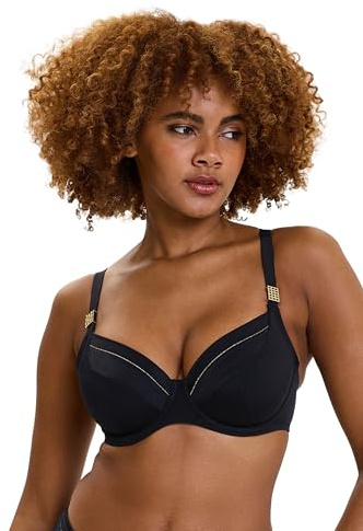 Sans Complexe, Traje de baño con Refuerzo, Modelo de Forma de Speekaboo, Mujer, línea de Camisetas escultivas y Muy Femeninas, 100f, Negro