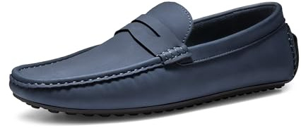 Bruno Marc Men's Slip-on Penny Loafers Driving Shoes,Dark Blue,10