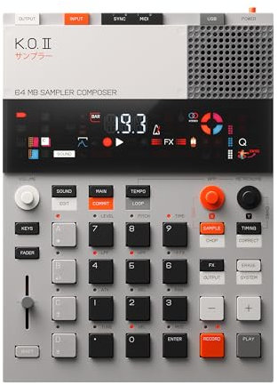 Teenage Engineering EP-133 K.O. II Sampler, Drum Machine und Sequenzer mit eingebautem Mikrofon und Effekten