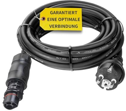 Avoltik 3-poliges Wechselrichter Anschlusskabel 15m I Robustes Kabel mit Ly01 Stecker & Schuko Stecker I doppelseitiges Solar Anschlusskabel für Wechselrichter mit AC-Anschluss & Ly01-Buchse