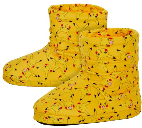 Pokémon Zapatillas Pikachu, Botas para niños, Zapatillas holgadas para Jugadores, Zapatillas de Lana, Calcetines, Zapatos de casa para niños y niñas