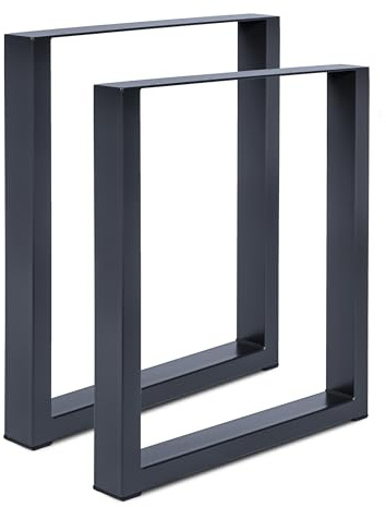 Magnetic Mobel 2 x Tischbeine aus Metall für Schreibtisch Esstisch, Möbelfüße Tischgestell Tischuntergestell Tischkufen (Anthrazit | Profil 8x4 cm, 50x100 cm (Bartisch))