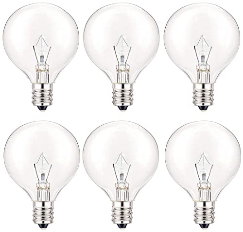 SerBion 20 Watt Light Bulbs for Wax and Candle Warmers, E12 Base Lamp Bulbs for Mid-Size Scentsy Warmer, Dimmable, Warm White, High Temperature Resistance (6 PCS)