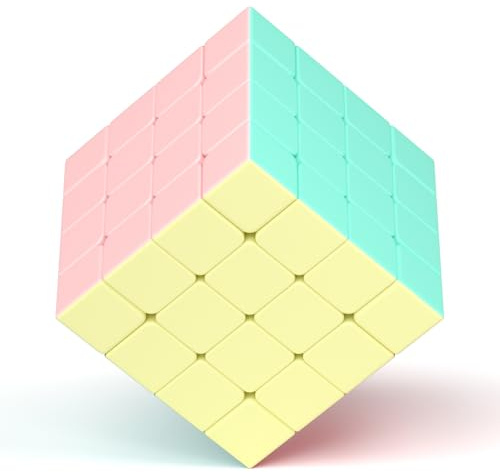 Vdealen Speed Cubo Magico Macaron Magic Cube, Liso sin Pegatinas Cubo de Velocidad para Principiantes y Usuarios Avanzados, Regalo para Niños Adolescentes Adultos(4x4x4)