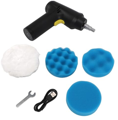 MUNEFE Cordless Buffer Polisher, USB Rechargeable 3 Speeds Adjustable Portable Electric Polishing Machine, Rechargeable Waxer for Waxing Grinding
