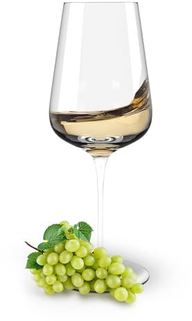 White Wine Glasses Set of 4 - Ultra Thin & Lightweight Hand-Blown Crystal 525ml - Elegant Tulip Shape for Aroma Clarity - Long Stem Glassware Inspired by Italian Design - Luxury Wine Glasses