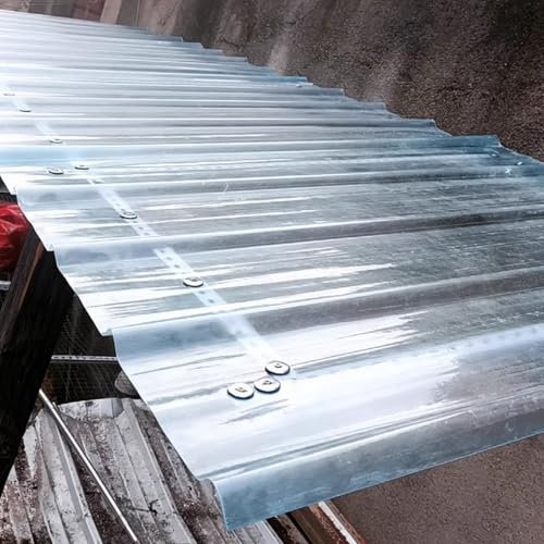 Hojas De Techo Corrugado, Tablero De Claraboya De FRP De 1,5mm, Placa De Iluminación Natural De Fibra De Vidrio, Material Para Techo De Invernadero,Garaje Corrugado (0.9×0.8m/35×31in,1pcs)