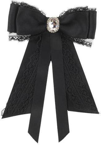 Beaupretty 3 Piezas Broche de encaje negro broche de corbata pajarita mujer para vestido s para damas de pajarita de lazo pasador de cuello de moda Cinta