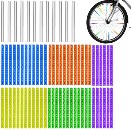 Zcbzbn Lot de 72 réflecteurs de rayons pour vélo - Visibilité complète à 360 °, faciles à monter, imperméables et durables pour tous les types de vélos