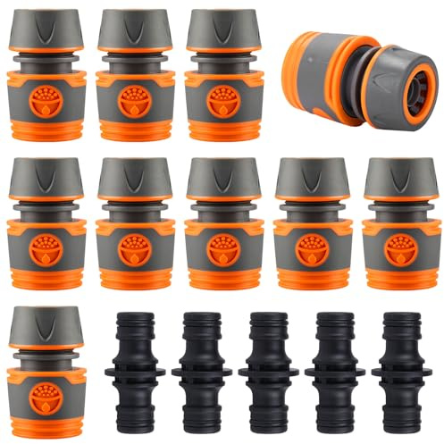 Attacco Rapido per Tubo,10 Pezzi Raccordo Tubo Acqua Giardino 1/2,Connettori per Tubo Dell’aqua a Raccordo,Connettore per Tubo Flessibile,per Tubi da Giardino Raccordi per Tubi Irrigazione
