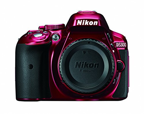Nikon D5300 Digital SLR 24.2 Megapixel with 18-55mm VR II Compact Lens 3.2-Inch LCD Red (Renewed)