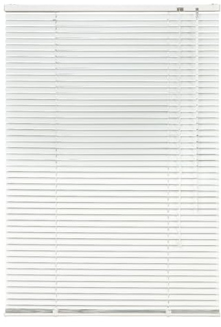 Alu Jalousie viele Größen und Farben Aluminium Lamellen Rollo Faltrollo Jalousette Wandmontage Deckenmontage Tür Fenster Sonnenschutz Sichtschutz Blendschutz Hitzeschutz (40 x 160 cm, Weiß)