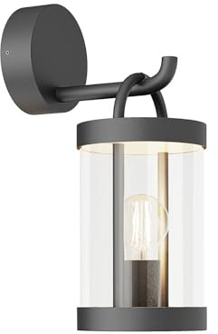 Lucande Outdoor Wall Light Cassian dimmable (Modern) in Black Made of Aluminium (1 Light Source, E27) from wall lamp for Exterior/Interior Walls House Terrace und Balcony