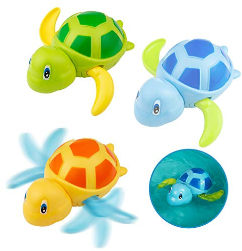 Diealles Shine Tartaruga Giocattolo Che Nuota, Giocattoli da Bagno for Bambini Toddlers Boys Girls, Vasca da Bagno Pool Toy Confezione da 3