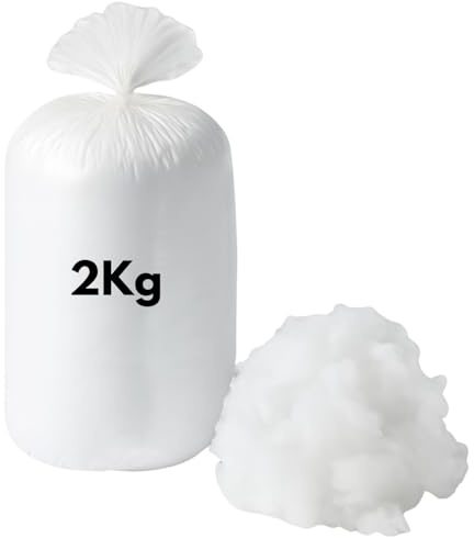 Bedding Home Bounce Back Hollow Fibre Pillow Filling | Virgin Polyester Bean Bag Stuffing 2kg | Washable White Fluff Crochet Stuffing Cushion Filling (2KG)