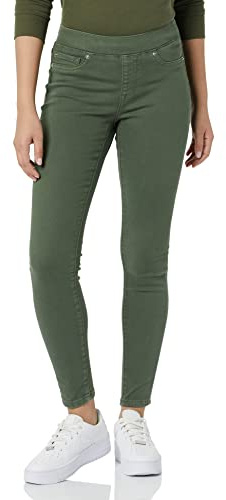 Amazon Essentials Women's Mid-Rise Stretch Pull-On Jegging - Discontinued Colours, Dark Green, 14