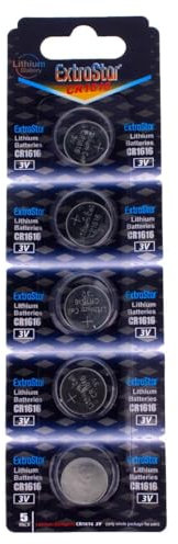 Lot de 5 piles à bouton, piles à bouton jetables 3 V (CR1616)