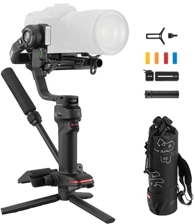 ZHIYUN Weebill 3 Combo [Officiell] Gimbalstabilisator för DSLR och spegellös kamera med slingläge 2.0, handledsstöd, inbyggt fyllningsljus, mikrofon, ryggsäck, stativ, kompatibel med Sony Nikon Canon
