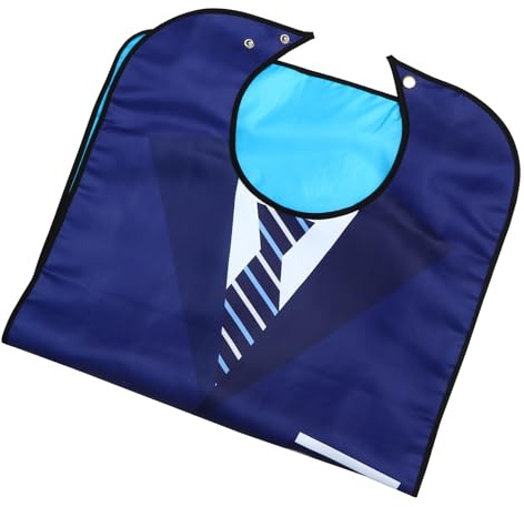 HOMSFOU Waterproof Adult Bib Large Reusable Clothing Protector with Snap Closure for Mealtime Caregiving and Messy Activities Washable Aid Apron for Elderly Patients