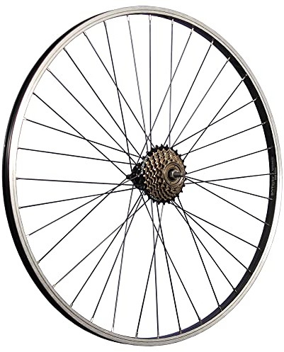 28 tums cykel bakhjul aluminiumfälg med 7 fack skruvkrans svart