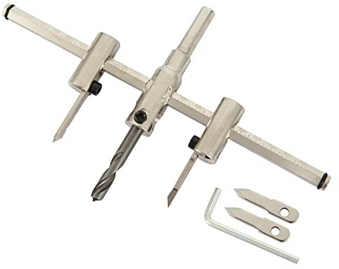 XRMXF Kreisschneider Kreis Lochsäge Einstellbar Legierung Kreislochsäge Holzverarbeitung Werkzeuge Durchmesser stufenlos einstellbar (40-200 mm) - Verstellbare Lochsäge