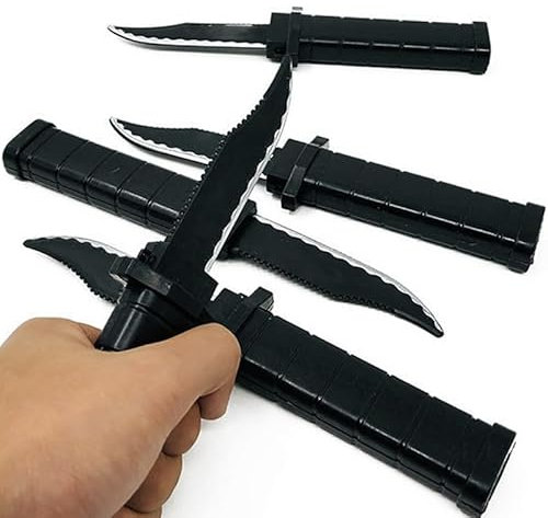 CXAFQ Coltello Pugnale a Scomparsa, Pugnale in Plastica, Coltello Finto Divertente per Bambini e Adulti