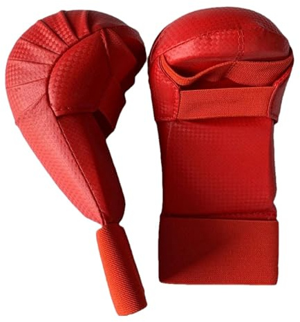 Oshhni Guantes de Boxeo, Guantes de Karate, Guantes de Cuero Ligeros y Transpirables para MMA, Guantes de Kickboxing para Karate, Saco de Boxeo, Fitness MMA, Rojo S