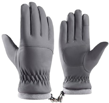 LANAZU Warme Winterhandschuhe für Damen und Herren, Outdoor-Sport-Fahrradhandschuhe, Touchscreen, geeignet zum Skifahren und Bergsteigen (Grizzle A)