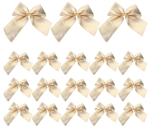TOPBATHY 24St Dekorband weihnachtsband Christmas Ribbon weihnachtspresent brosche pin Weihnachtsbaumspitze rote Schleifen weihnachtsschmuck Schleifenornamente dekoratives Glitzerband Golden