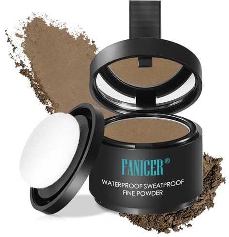 Haar Concealer zur Haarverdichtung,Haaransatz Puder mit Spiegel Schwamm,Unsichtbares Haar Concealer,Unsichtbares Ansatzpuder,Haaransatz Ausbessern für dünner werdendes Haar,Mittelbraun 06