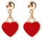 Herz Ohrringe, Heart Earring, Ohrringe Herzform, Herz Ohrstecker, Ohrringe Damen, Herz Ohrringe für Frauen, Herz Ohrringe Valentinstag, Ohrringe Hängend, Erlesener Schmuck für Damen (Rosa)