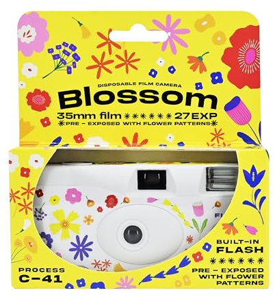 Retocolor Blossom 400 35mm Disposable Film Camera 27EXP, Color Negative Film, Focus Free, Easy to Use, Built in Flash, Single Use (Film and Battery Included) (BLOSSOM)