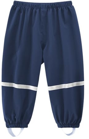 Dioshak Pantaloni Antipioggia per Ragazzi Leggeri Pantaloni Impermeabili e Antivento Bambini Pantaloni Fango Traspirante Leggeri Riflettenti Non Imbottiti Sovrapantaloni Trekking per 6-7 Anni, Blu