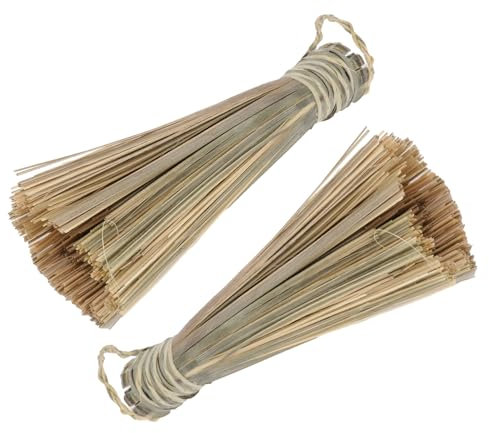 COLLBATH 2pcs Natural Handmade Bamboo Woven Brush Set Pot Cleaning Brush Kitchen Cleaning Tool Wok Scrub for Home and Restaurant Use
