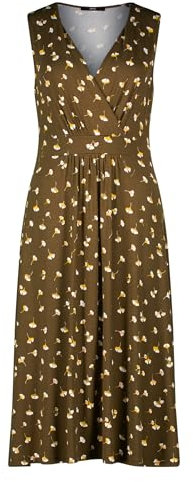 zero Damen Jerseykleid mit Wickeloptik 40, KhakiCream