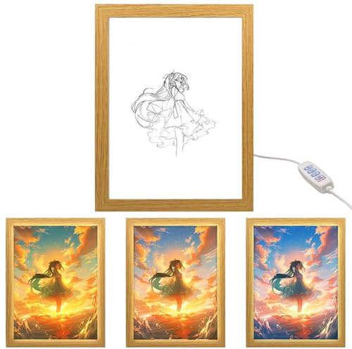 MeYuxg Anime Illuminated Picture Frame, LED Creative Decorative Painting Frame, Gifts for Anime Fans, Brightness Adjustable, Art Decoration for Living Room, Bedroom, Children's Room, B