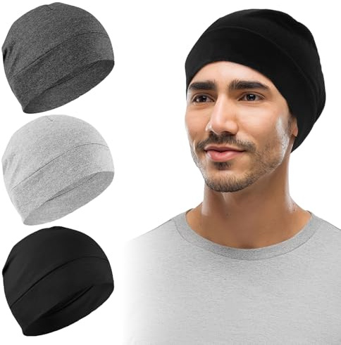 3 Piezas Transpirable Algodón Running Skull Cap, Bajo Casco para Ciclismo Moto, Gorro Bajo Casco Ciclismo, Multifuncional Gorro, para Ciclismo, Footing, Esquí y Otras Actividades al Aire Libre