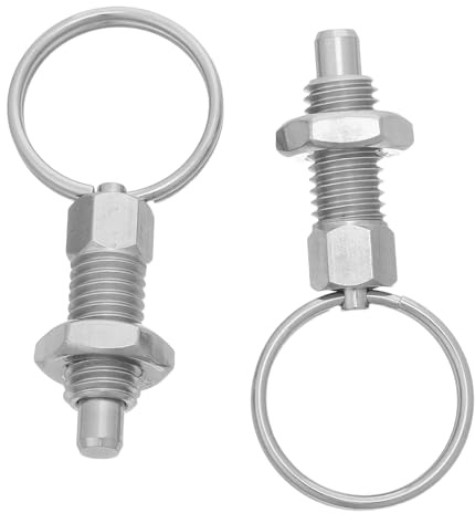 ROMISBABA Pasador de Resorte de Acero Inoxidable M10 con Perilla y Anillo de Tracción, Émbolo de Indexación Retráctil, 2 Unidades para Mantenimiento Industrial y Dispositivos de Sujeción