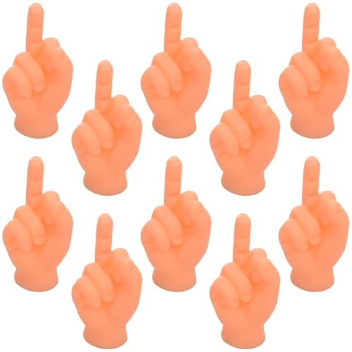 10pcs Mini Marionnettes à Doigts en Forme de Doigt d’Honneur, Petites Mains en Caoutchouc pour Farces et Attrapes, Cadeau Rigolo et Insolite pour Amis et Fêtes, Design Réaliste