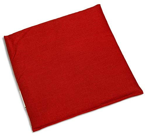 Cuscino di semi di colza, 24 x 24 cm, in tessuto biologico, rosso, cuscino termico